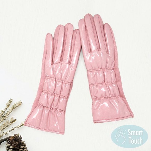 Smart Touch Glitter Puffer Gloves, Stocking Stuffer, Christmas Gift Idea - Picture 2 of 5